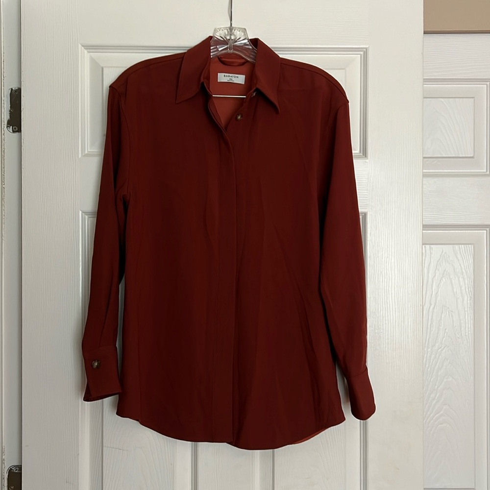 Aritzia Red Button Down Shirt